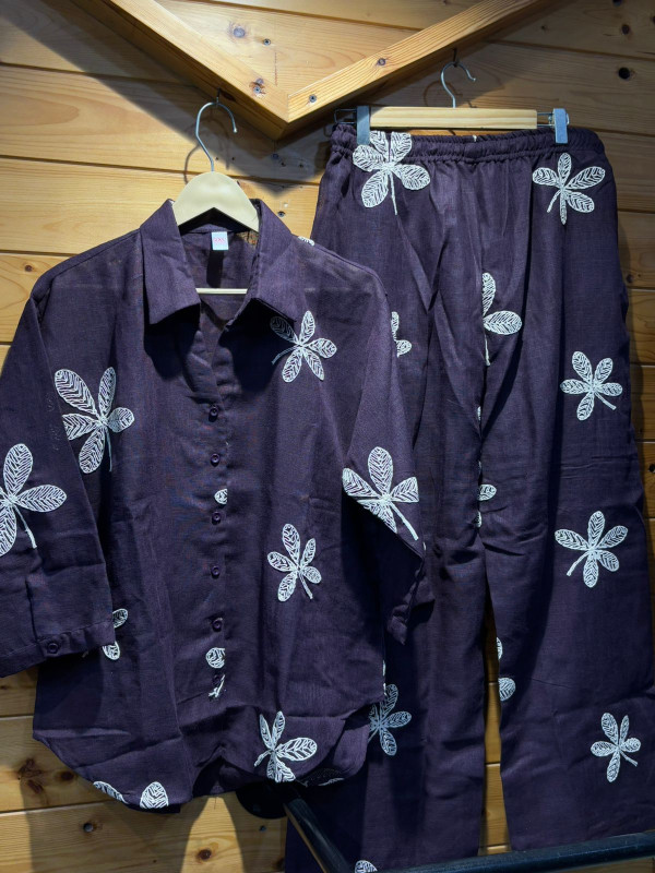 Embroidery floral 3 piece coord set