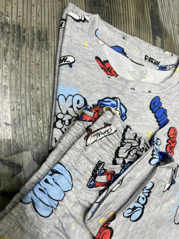 Grey Doodle Nightsuit