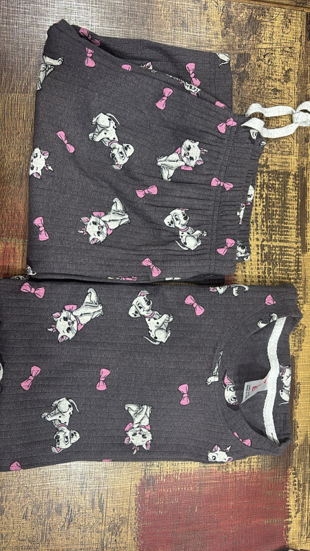 kitty print short set